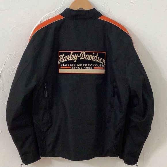 Nexgen Harley Davidson embroidered patches Motorcycle Zip out liner jacket SZ M - Picture 3 of 16